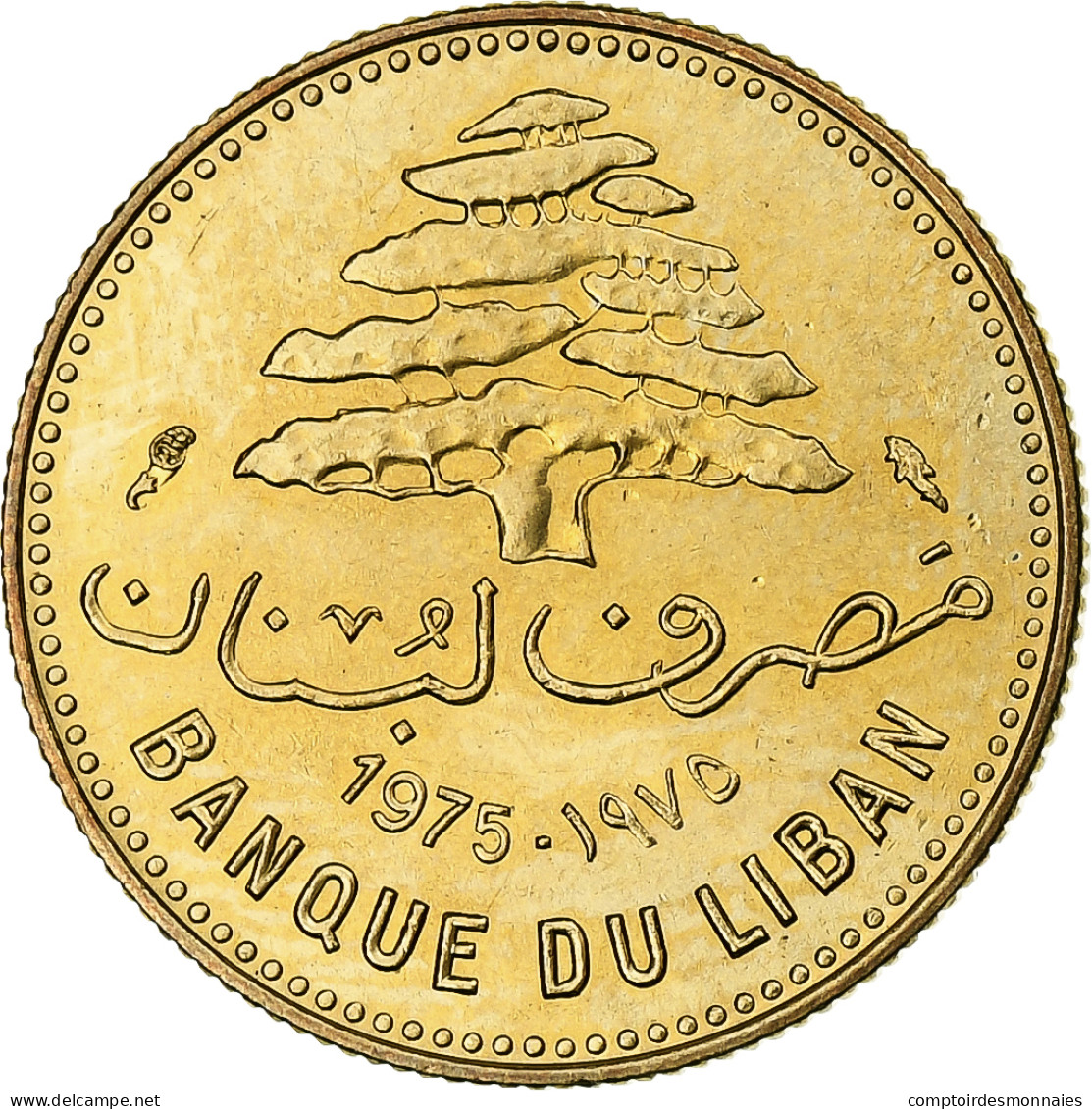 Liban , 5 Piastres, 1975, Nickel-Cuivre, SPL, KM:25.2 - Liban