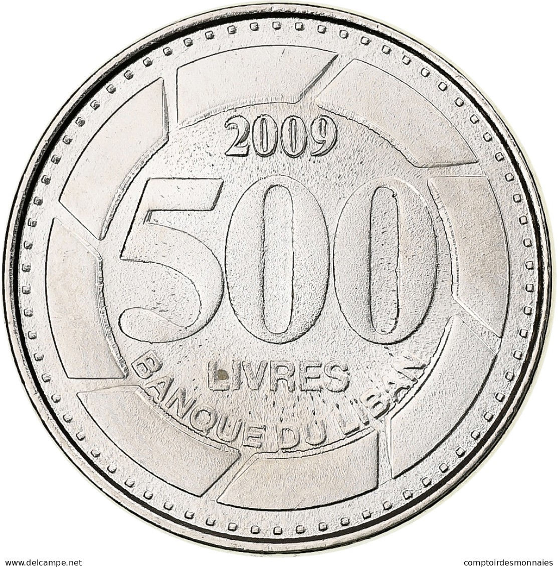Liban , 500 Livres, 2009, Nickel Plaqué Acier, SPL, KM:39 - Liban