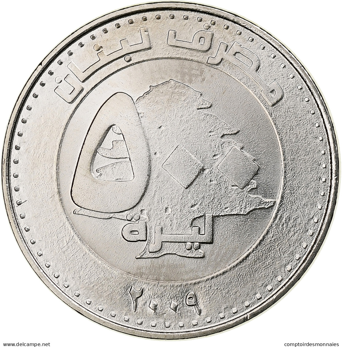 Liban , 500 Livres, 2009, Nickel Plaqué Acier, SPL, KM:39 - Liban