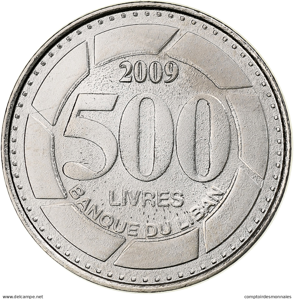 Liban , 500 Livres, 2009, Nickel Plaqué Acier, SPL, KM:39 - Liban