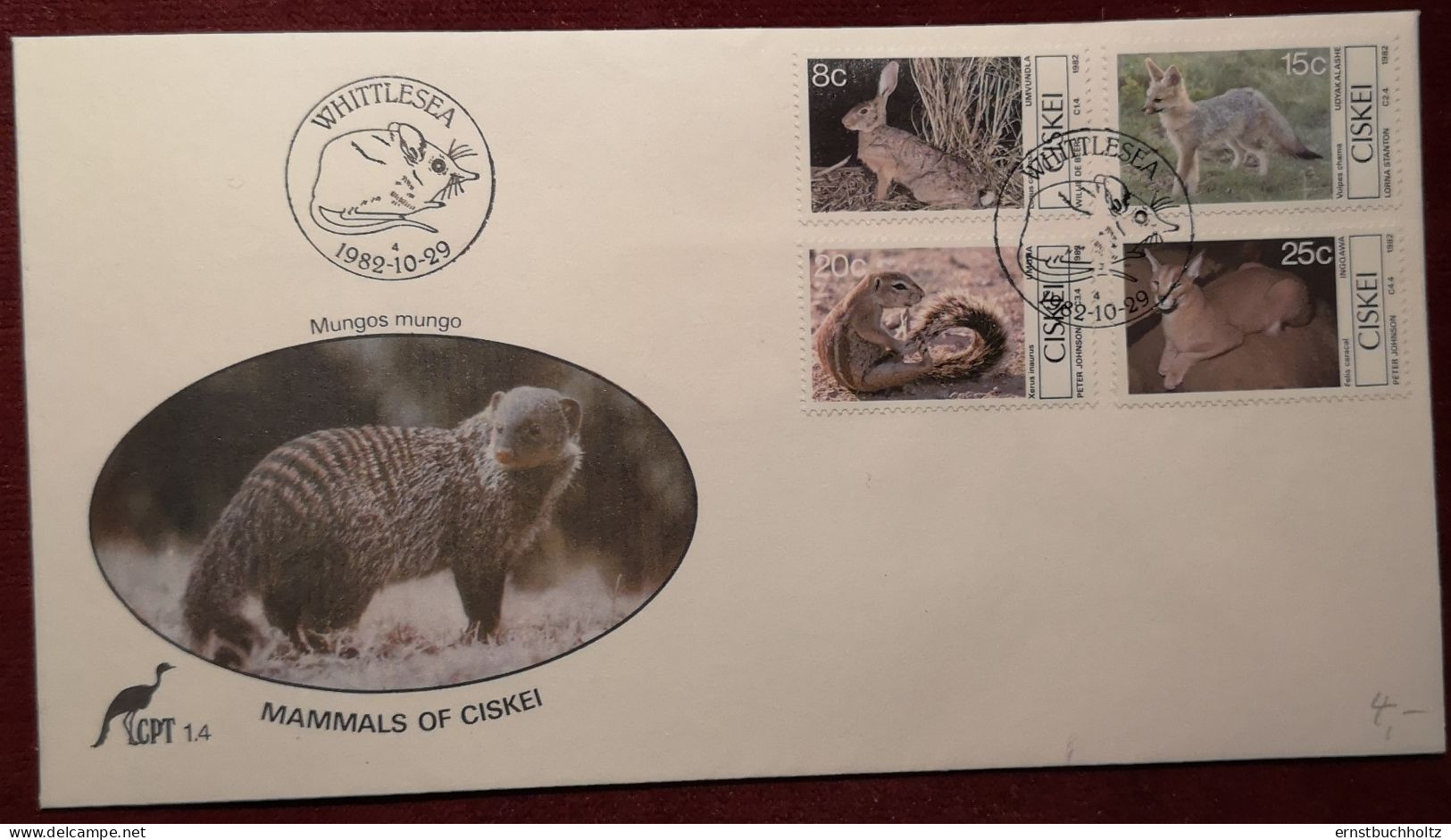 Ciskei 1982 Cover Mammals Of Ciskei FDC Mi 30/33** - Ciskei