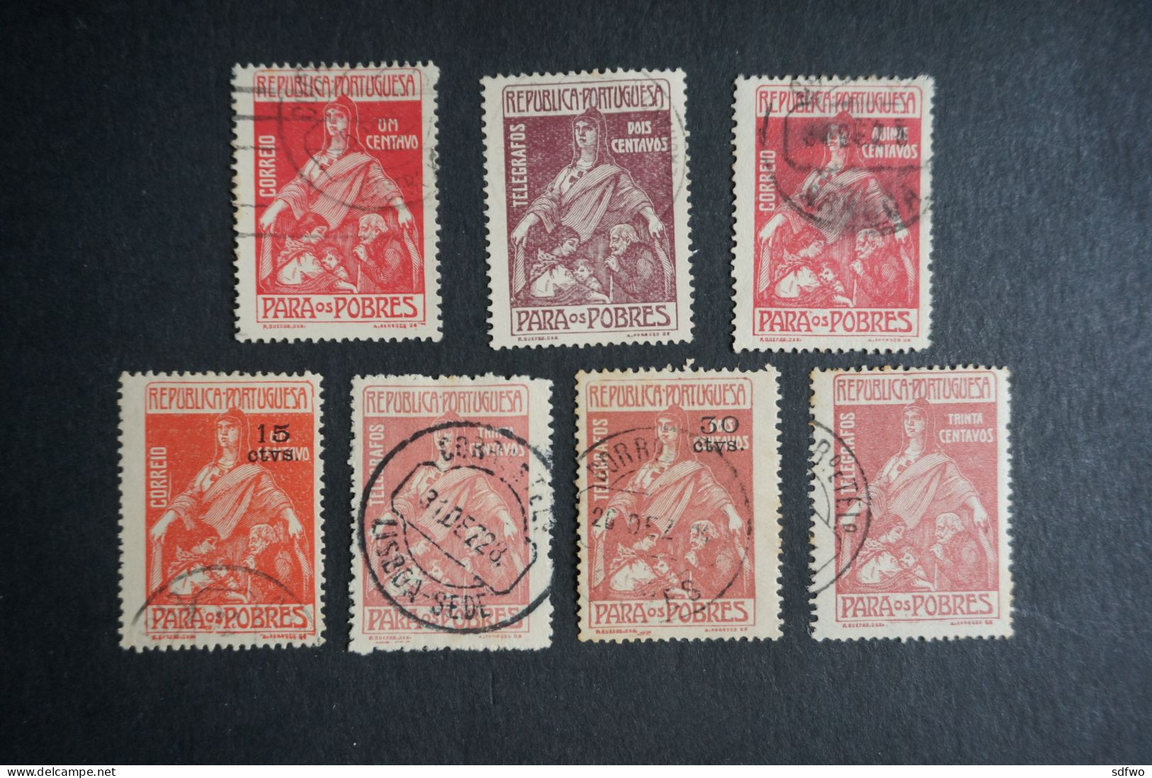 (T6) Portugal 1915/1925 - Postal Tax For The Poors Stamps Set - Used - Neufs