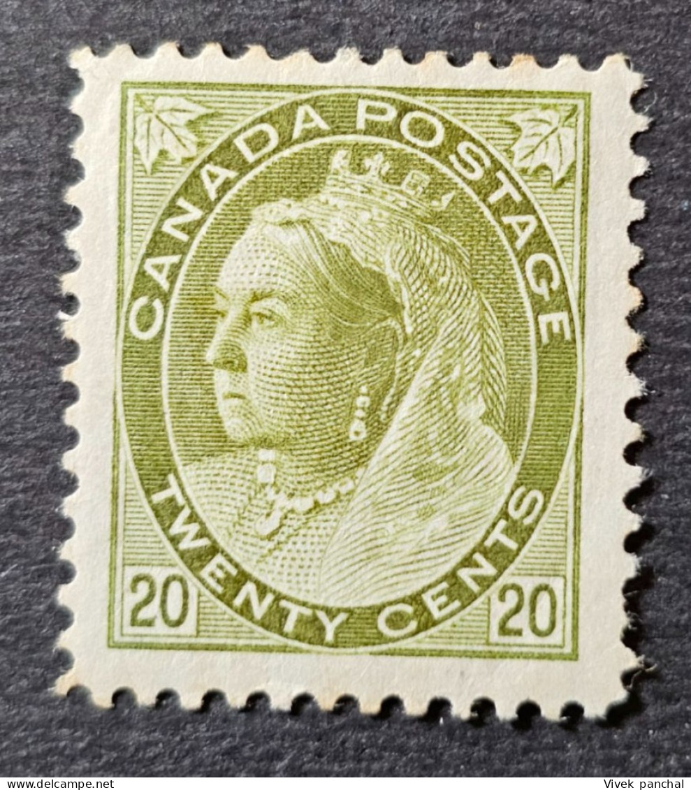 Canada Queen Victoria  20c Olive Green Scott #84 - Neufs