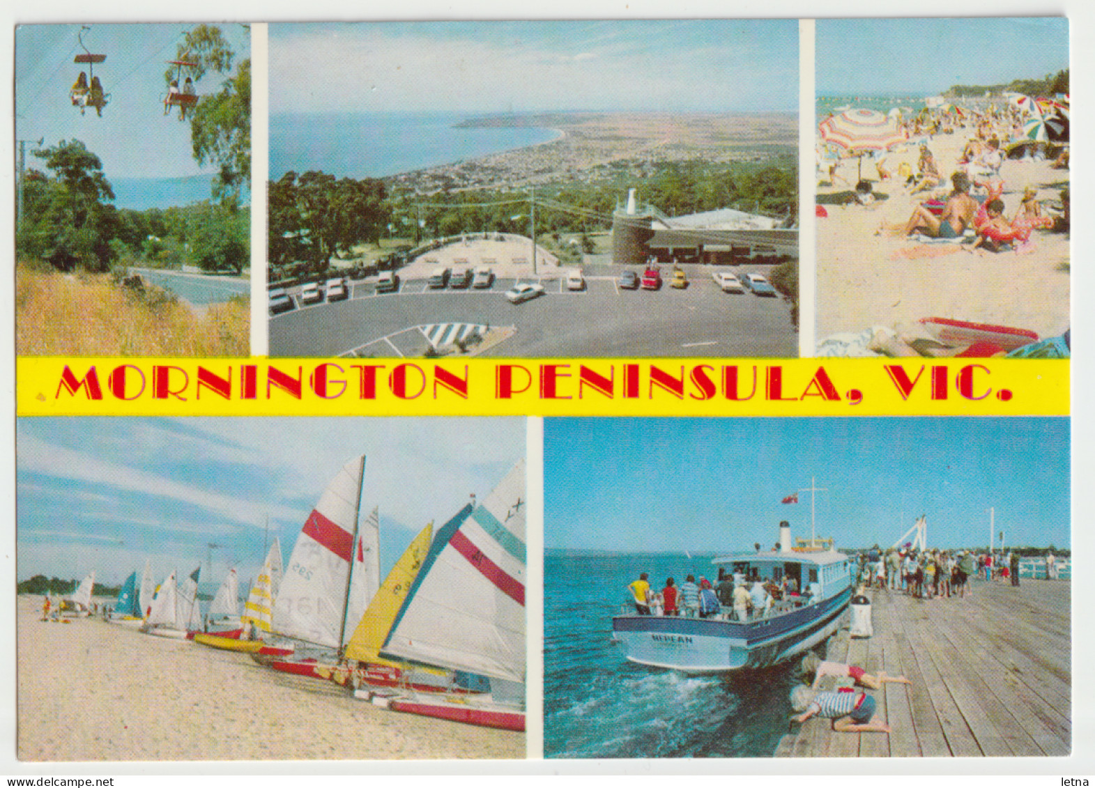 Australia VICTORIA VIC Multiviews MORNINGTON Rose No.1297 Postcard C1980s - Mornington Peninsula