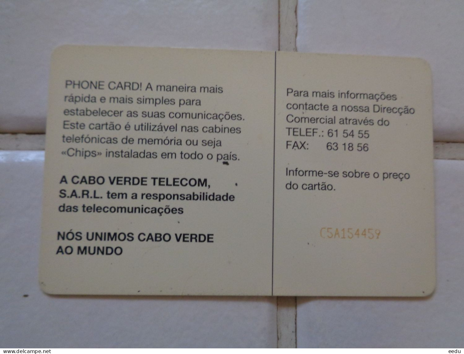 Cape Verde Phonecard - Cabo Verde