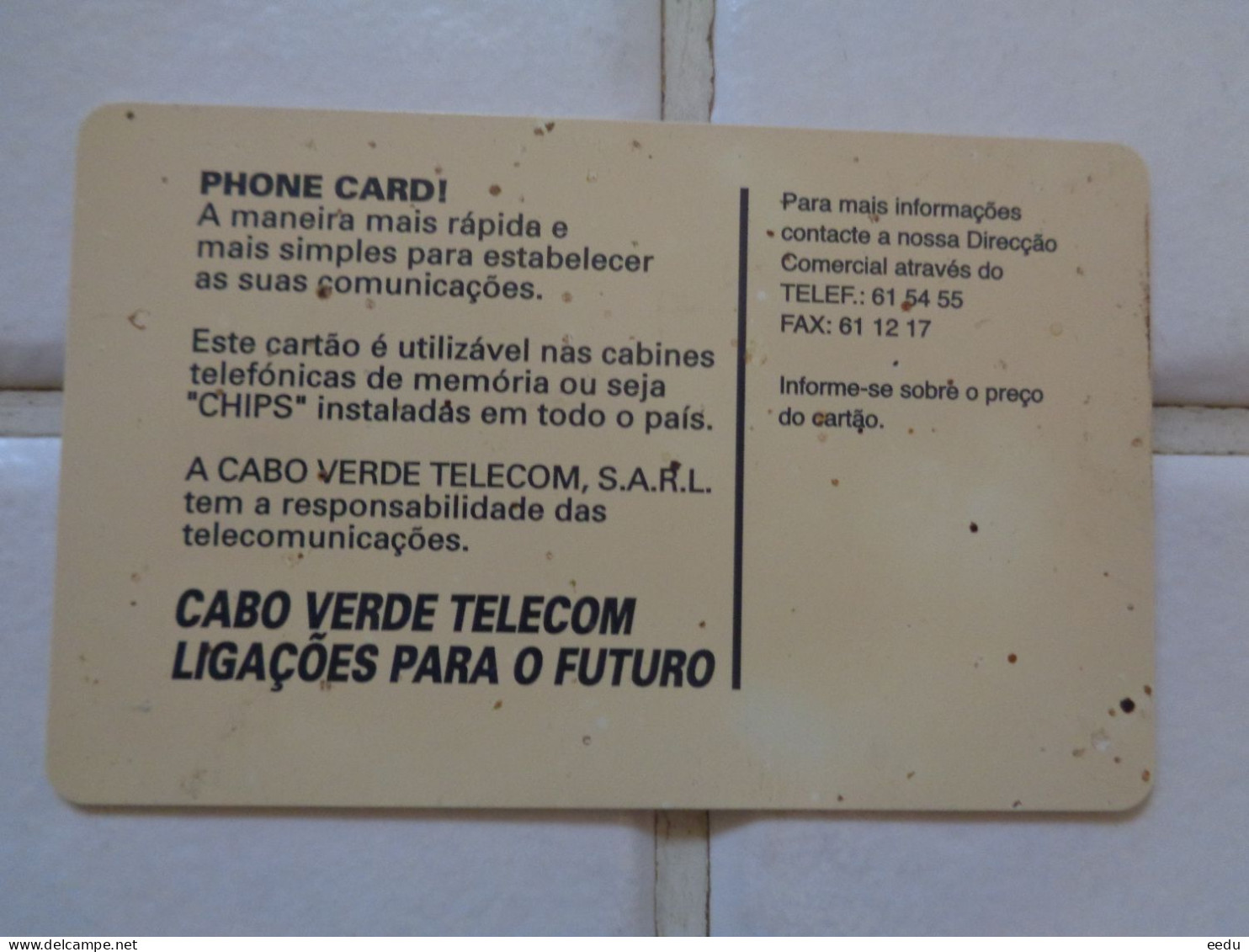 Cape Verde Phonecard - Kaapverdische Eilanden
