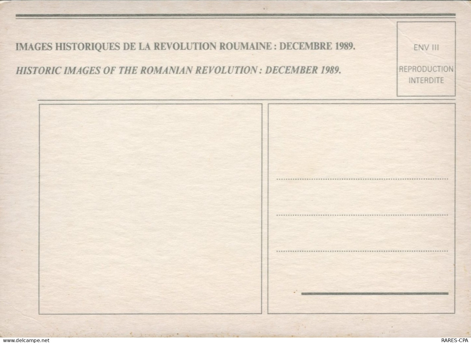 ROUMANIE - Lot de CPM : Historiques de la révolution ROUMAINE : Décembre 1989