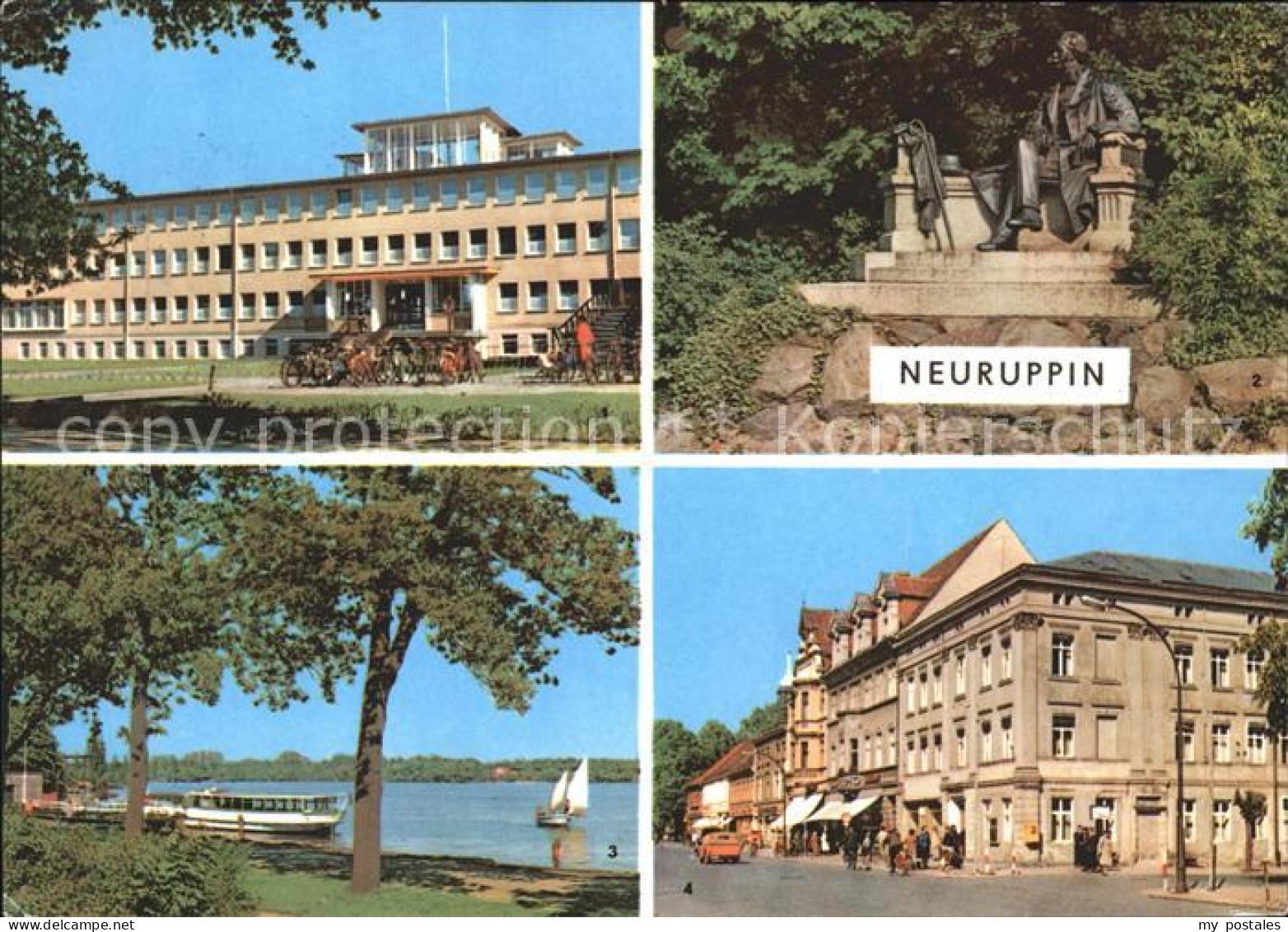 71820419 Neuruppin Poliklinik Fontane Denkmal Dampferanlegestelle Karl Marx Stra - Neuruppin