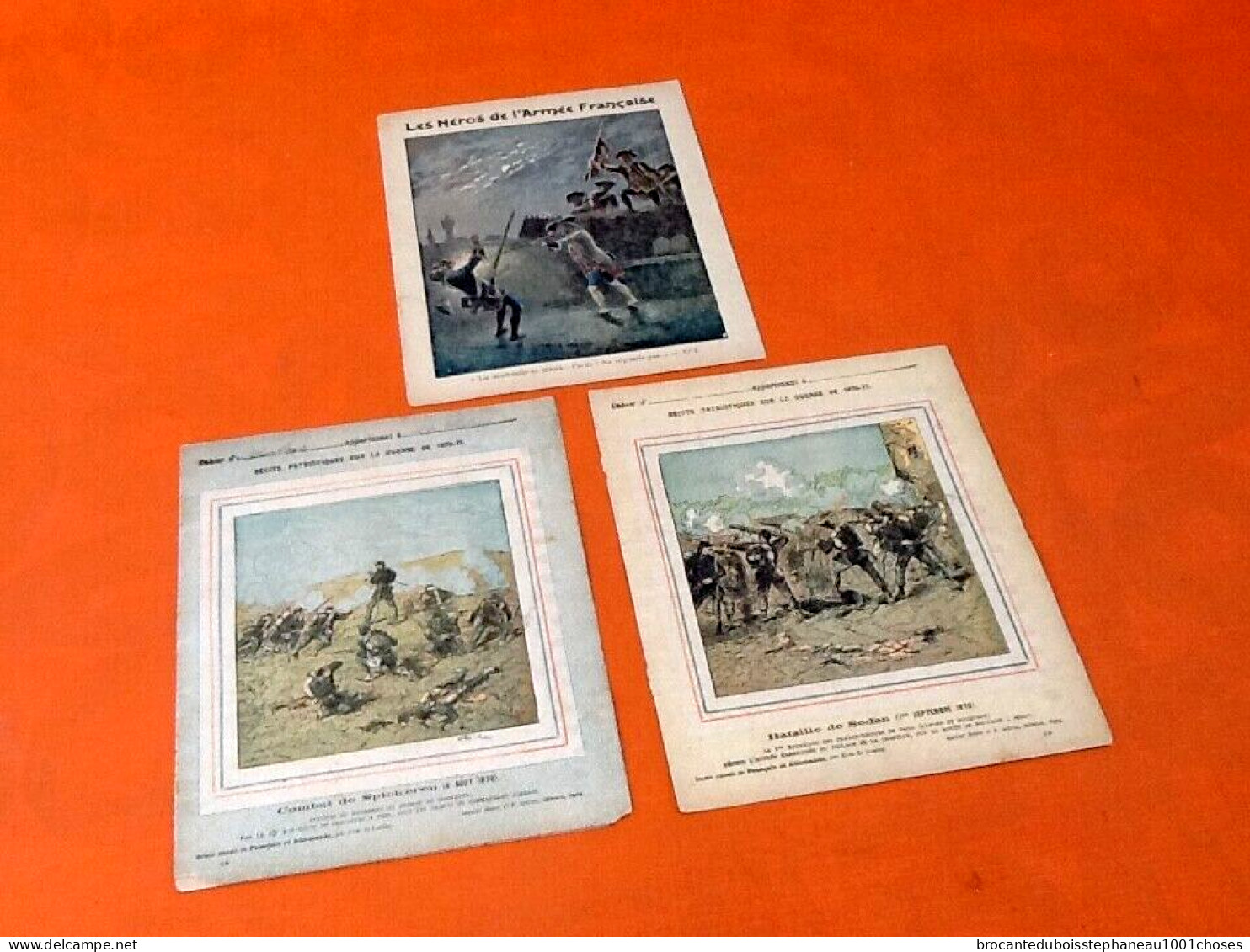 3 Protège-cahiers Anciens Les Héros De L' Armée Française, Récits Patriotiques Sur La Guerre De 1870-71 - Coberturas De Libros