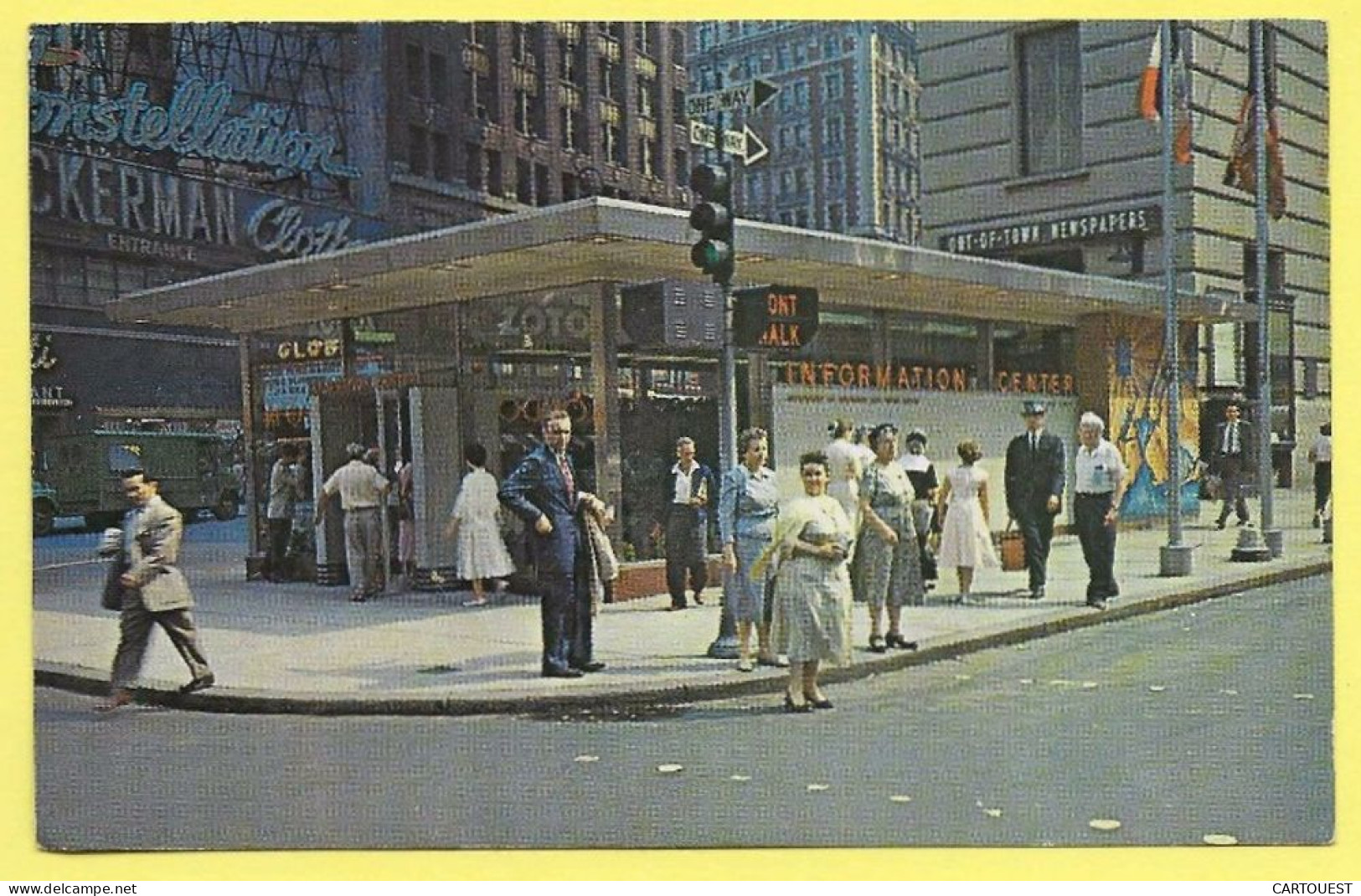 Times Square Information CENTER Broadway And 43rd Street At Time Square 1950 ( Très Peu Commune ) - Broadway