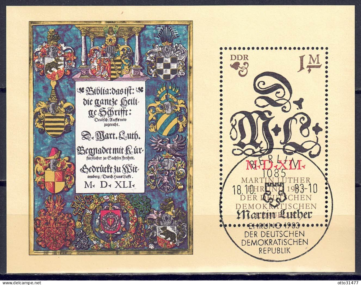 DDR 1983 - Martin Luther (II), Block 73, Gestempelt / Used - 1981-1990