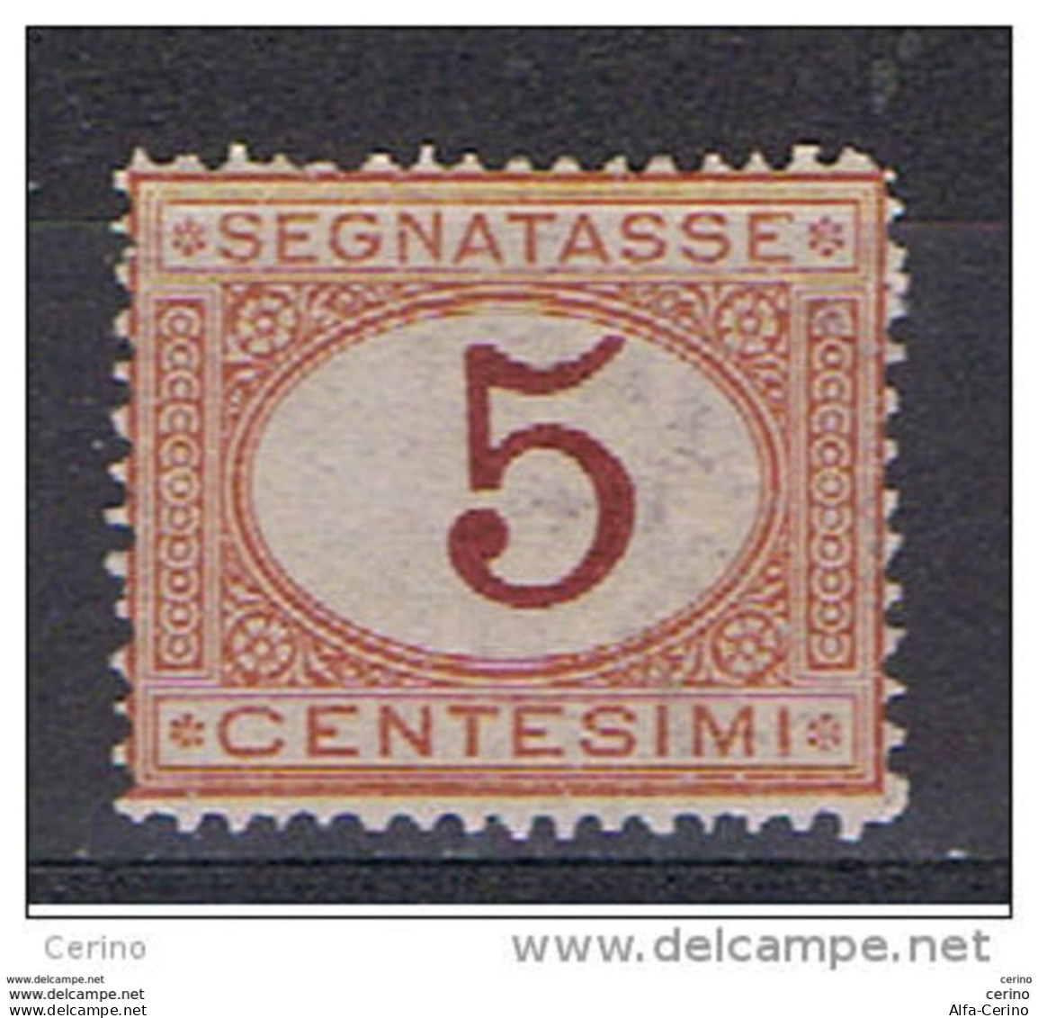 REGNO:  1870/94  TASSE  -  5 C. ARANCIO  E  CARMINIO  N. -  SASS. 5 - Portomarken