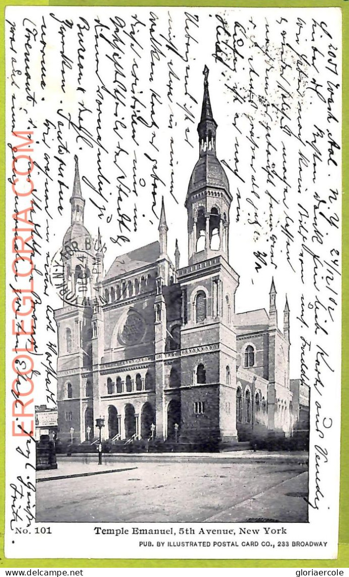 Af3584 - JUDAICA Vintage Postcard: USA - New York - Temple Emanuel - Other Monuments & Buildings