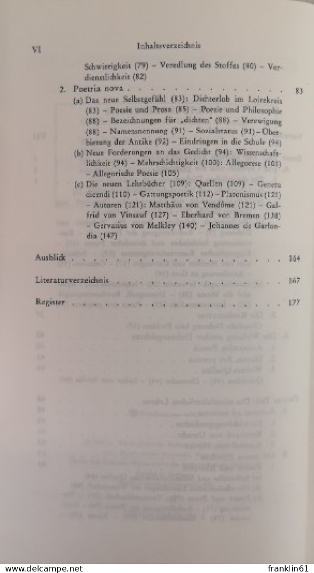 Einführung In Die Dichtungslehren Des Lateinischen Mittelalters. - Otros & Sin Clasificación