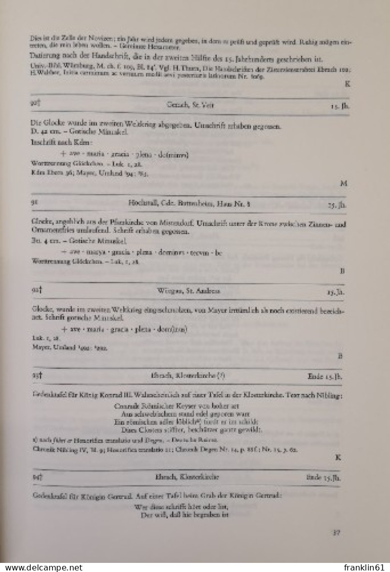 Die Inschriften Des Landkreises Bamberg Bis 1650. - Otros & Sin Clasificación