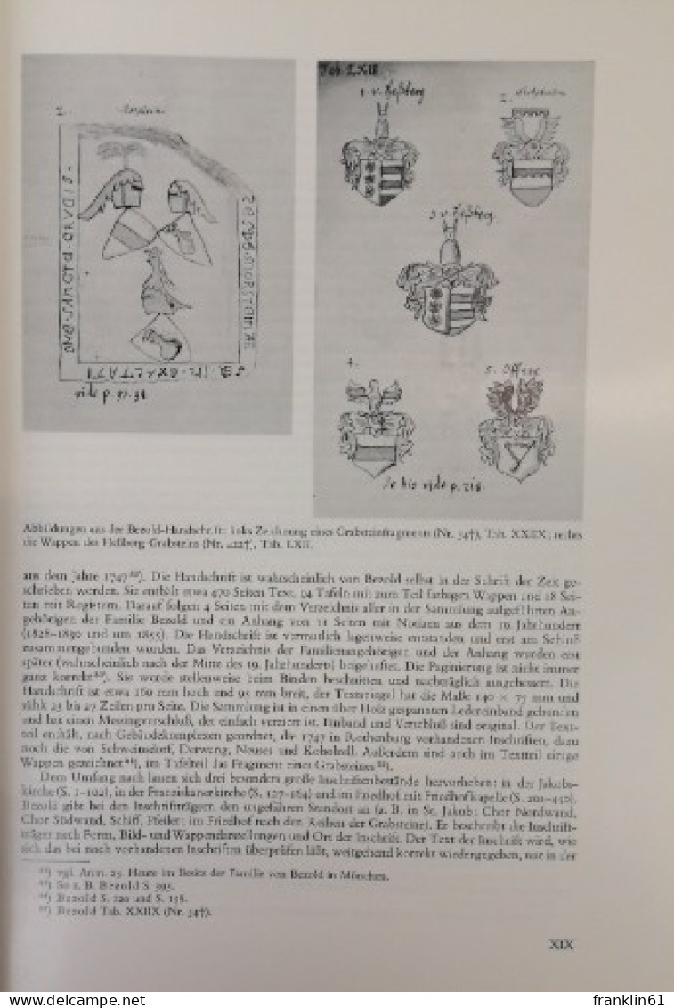 Die Inschriften Der Stadt Rothenburg Ob Der Tauber. - Otros & Sin Clasificación