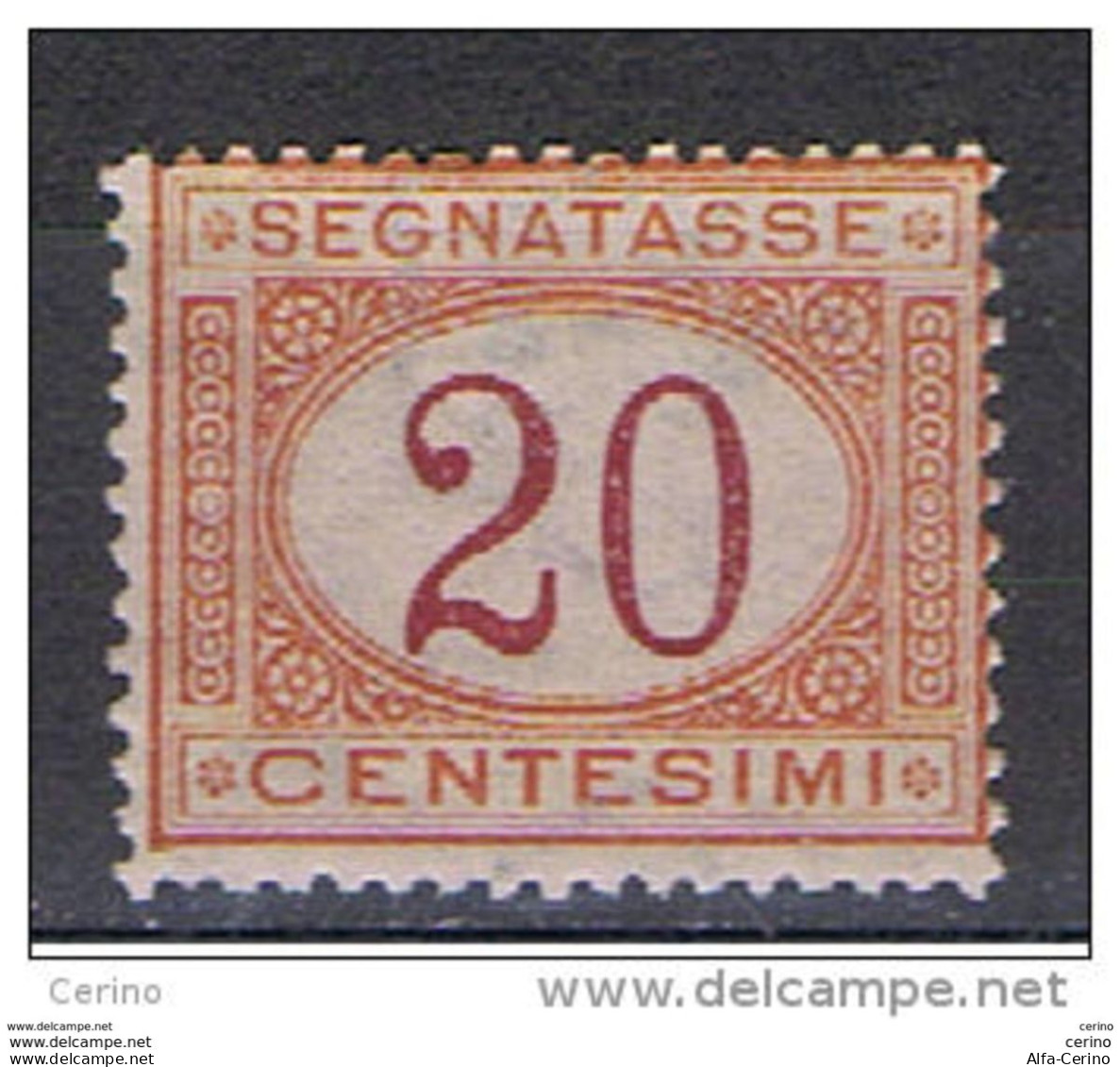 REGNO:  1890/94  TASSE  -  20 C. ARANCIO  E  CARMINIO  N. -  SASS. 20 - Taxe