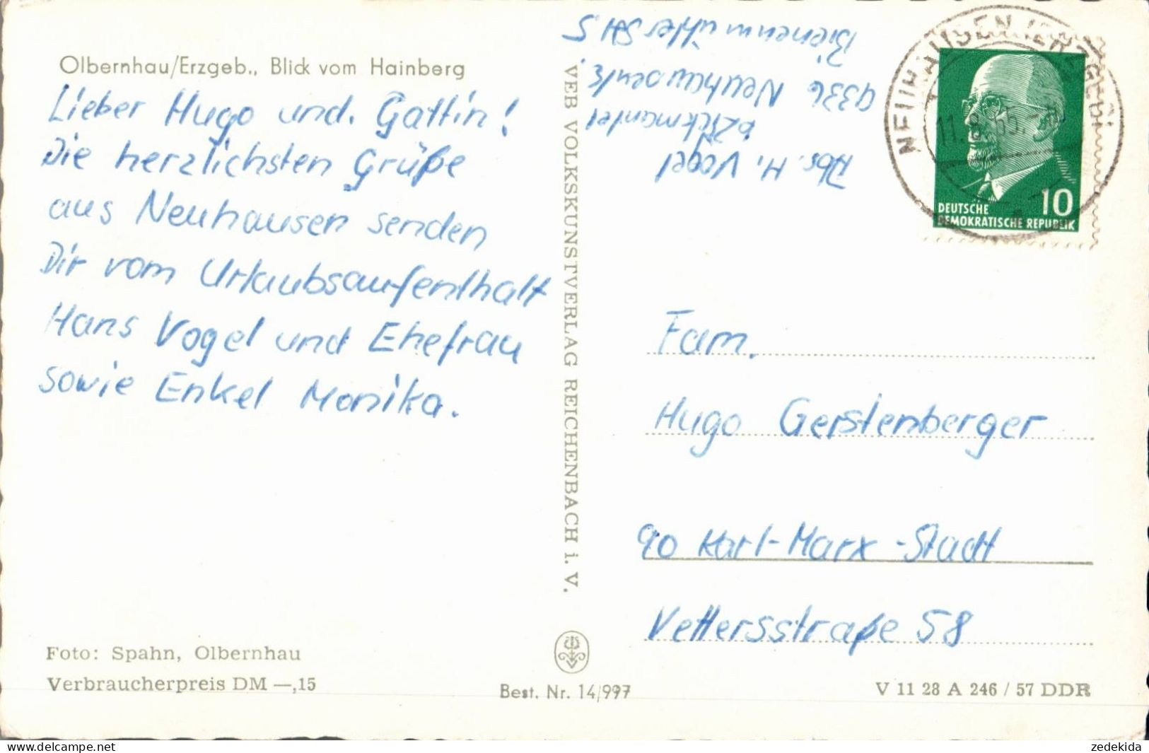 G9919 - Olbernhau - VEB Volkskunstverlag Reichenbach - Marienberg