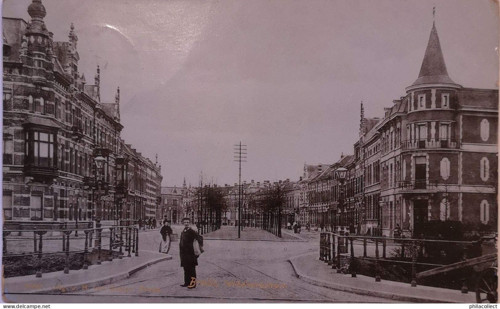 Breda // Wilhelminastraat 1907 Topkaart  Uitg. JH Van Gaalen - Breda