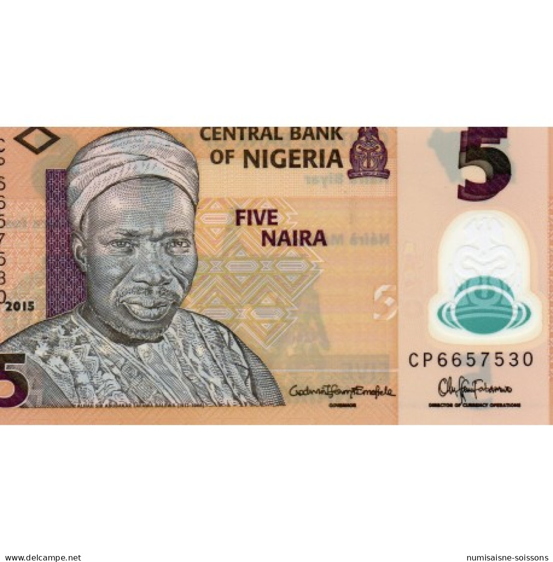 NIGERIA -  PICK 38 F  - 5 NAIRA 2015 - POLYMER - Nigeria