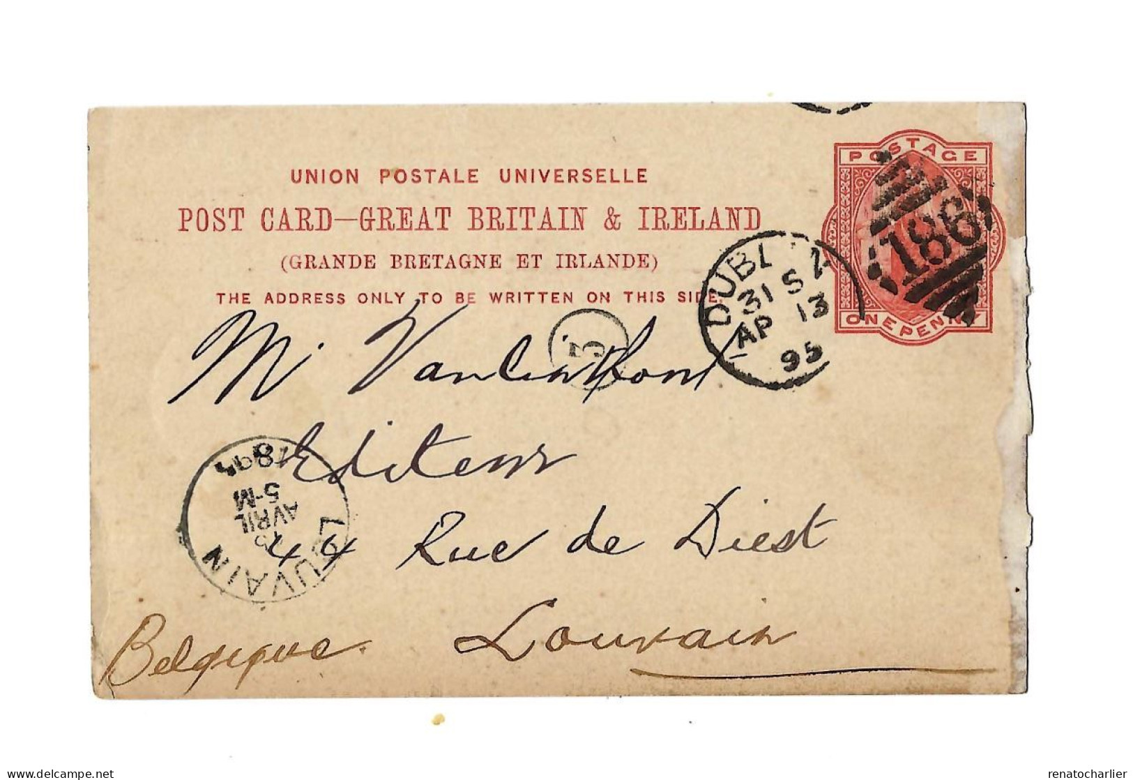 Entier à 1 Penny.Oblitération "Dublin" - Postal Stationery