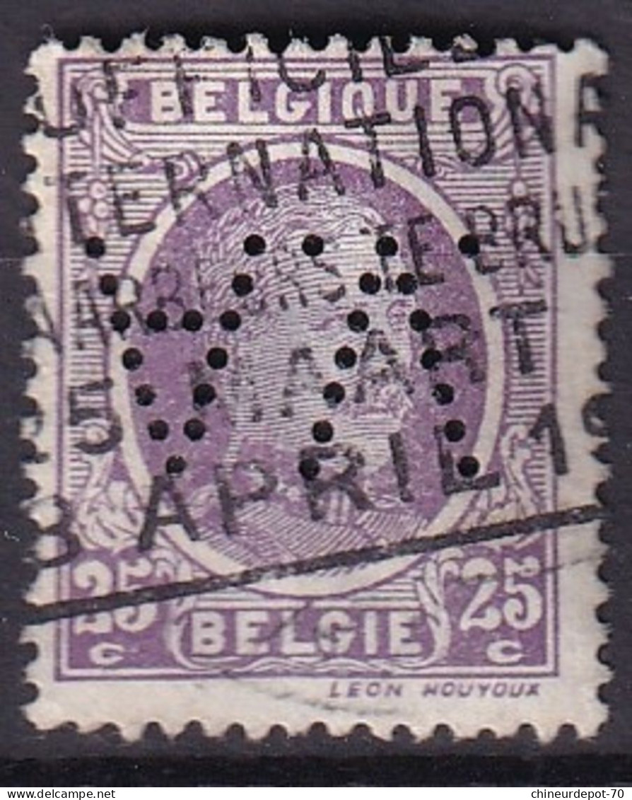 BELGIQUE ROI HOUYOUX PERFORATION Perforé A.V. - 1909-34