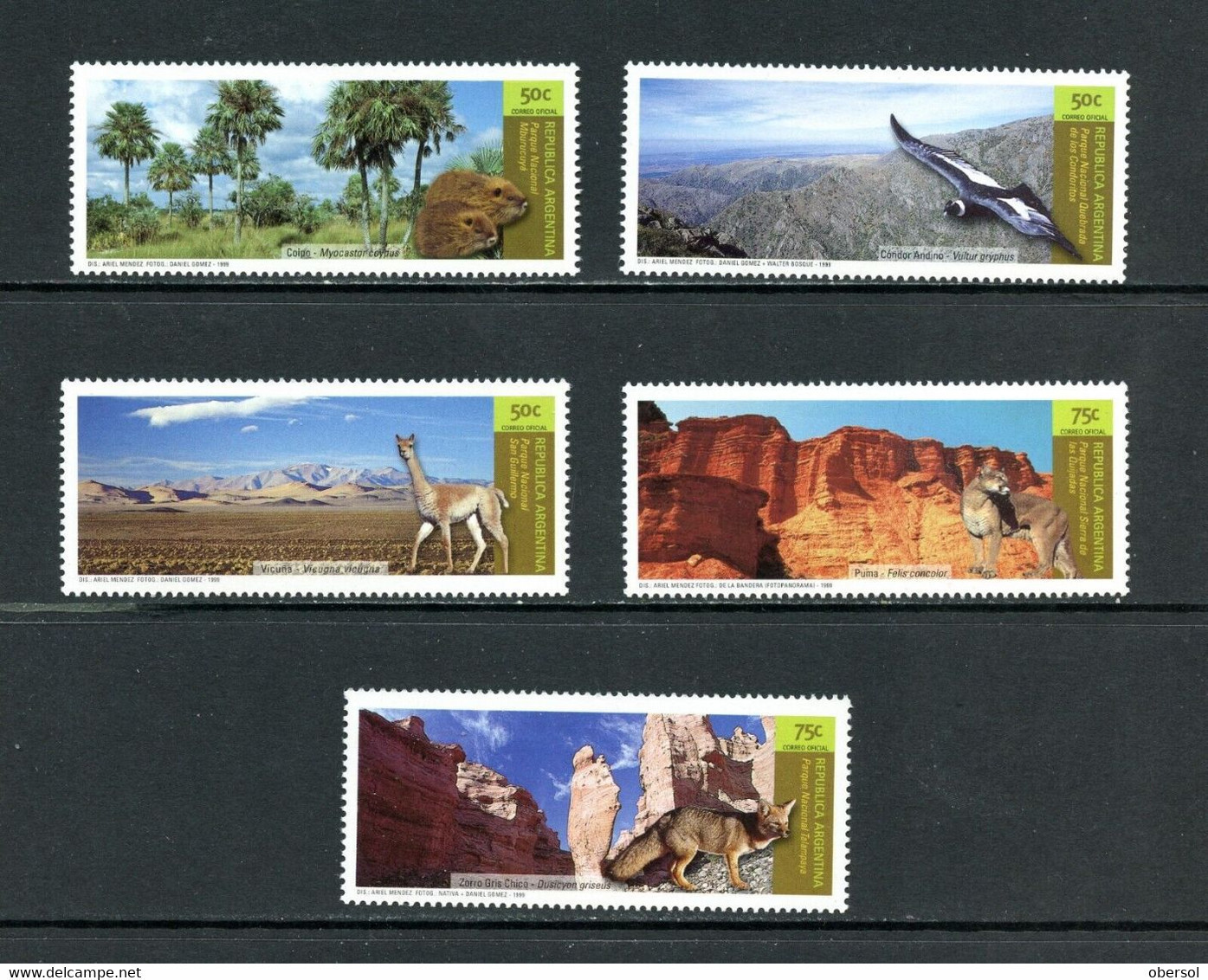 Argentina 1999  National Parks VI Animals Birds Wild Life Complete Set MNH CV USD 8 - Unused Stamps
