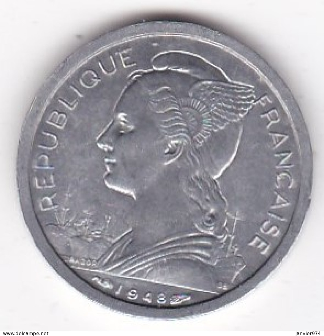 Ile De La Réunion 1 Franc 1948 Aile, En Aluminium , Lec# 53, Neuve UNC - Réunion