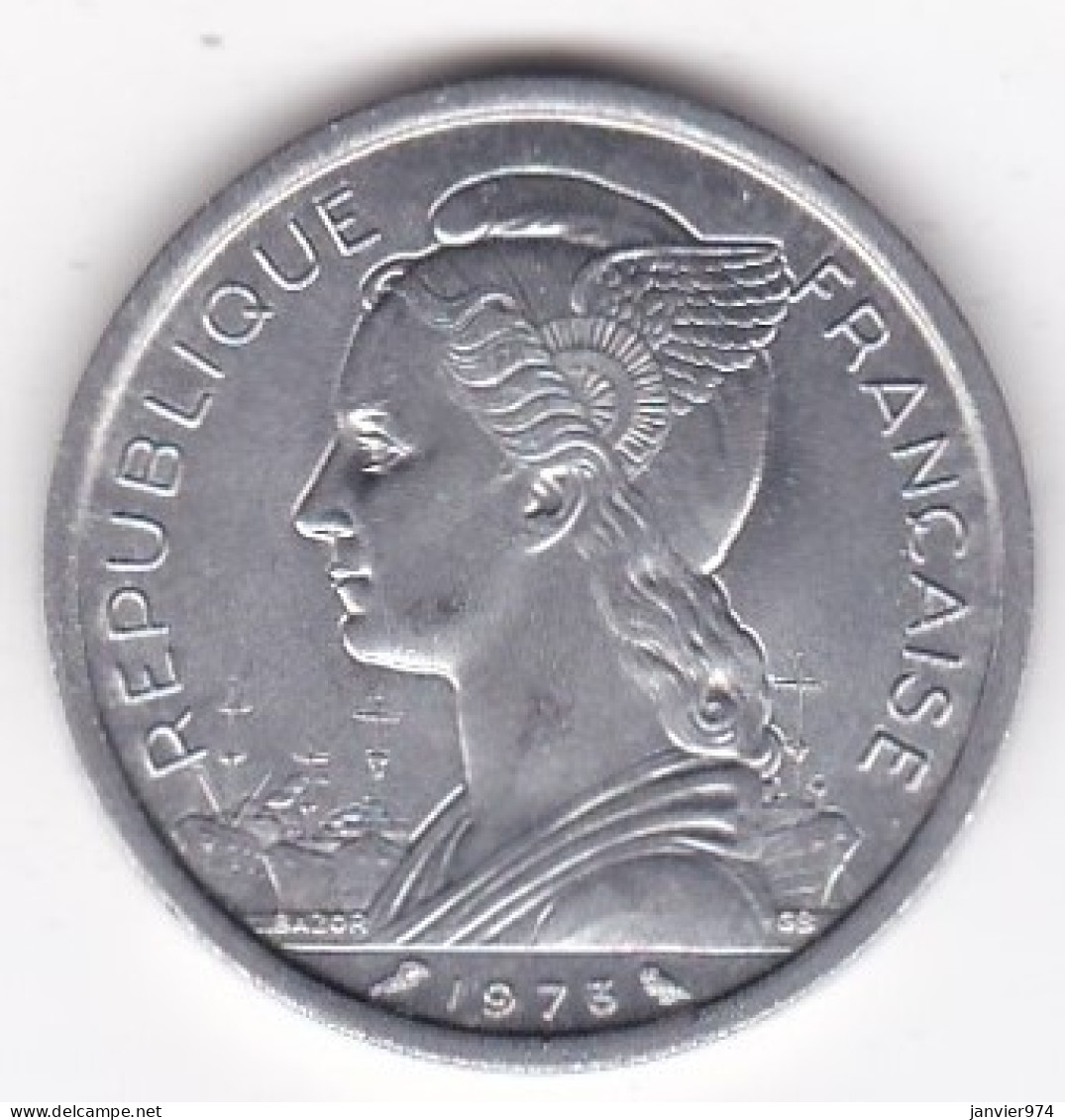 Ile De La Réunion 2 Francs 1973, En Aluminium , Lec# 67, Neuve UNC - Réunion