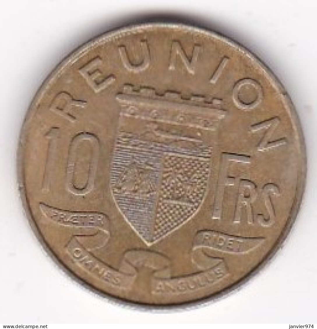 Ile De La Réunion 10 Francs 1972 , En Bronze Aluminium , Lec# 84 - Reunión