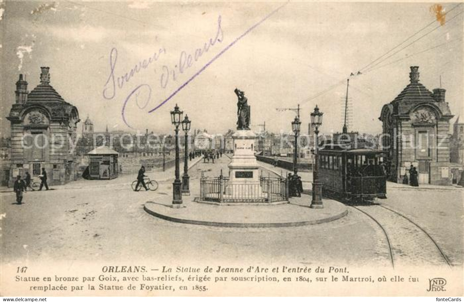 73606101 Strassenbahn Orleans Statue De Jeanne D Arc Pont - Tramways