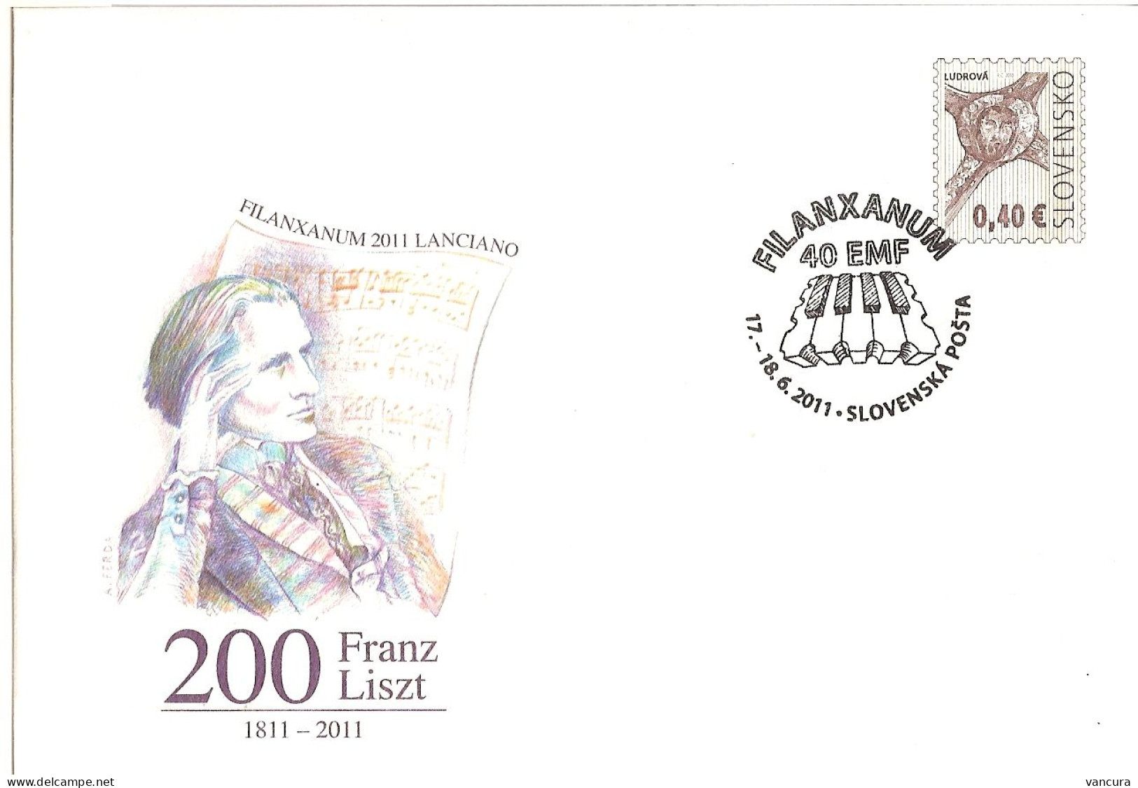 COB 112 Slovakia Ferenc Liszt 2011 - Enveloppes