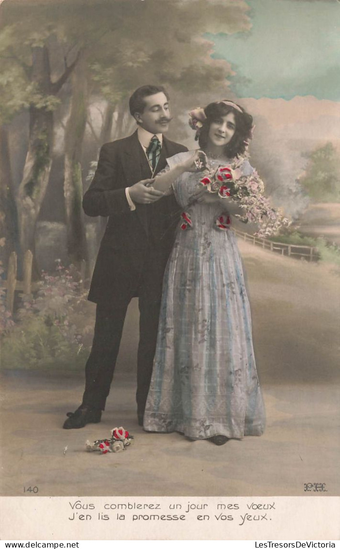 COUPLE - Vous Comblerez Un Jour Mes Voeux - J'en Lis La Promesse - Carte Postale Ancienne - Paare