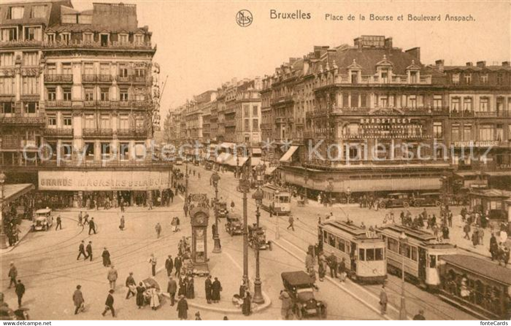 73579284 Strassenbahn Bruxelles Place De La Bourse Boulevard Anspach  - Tramways