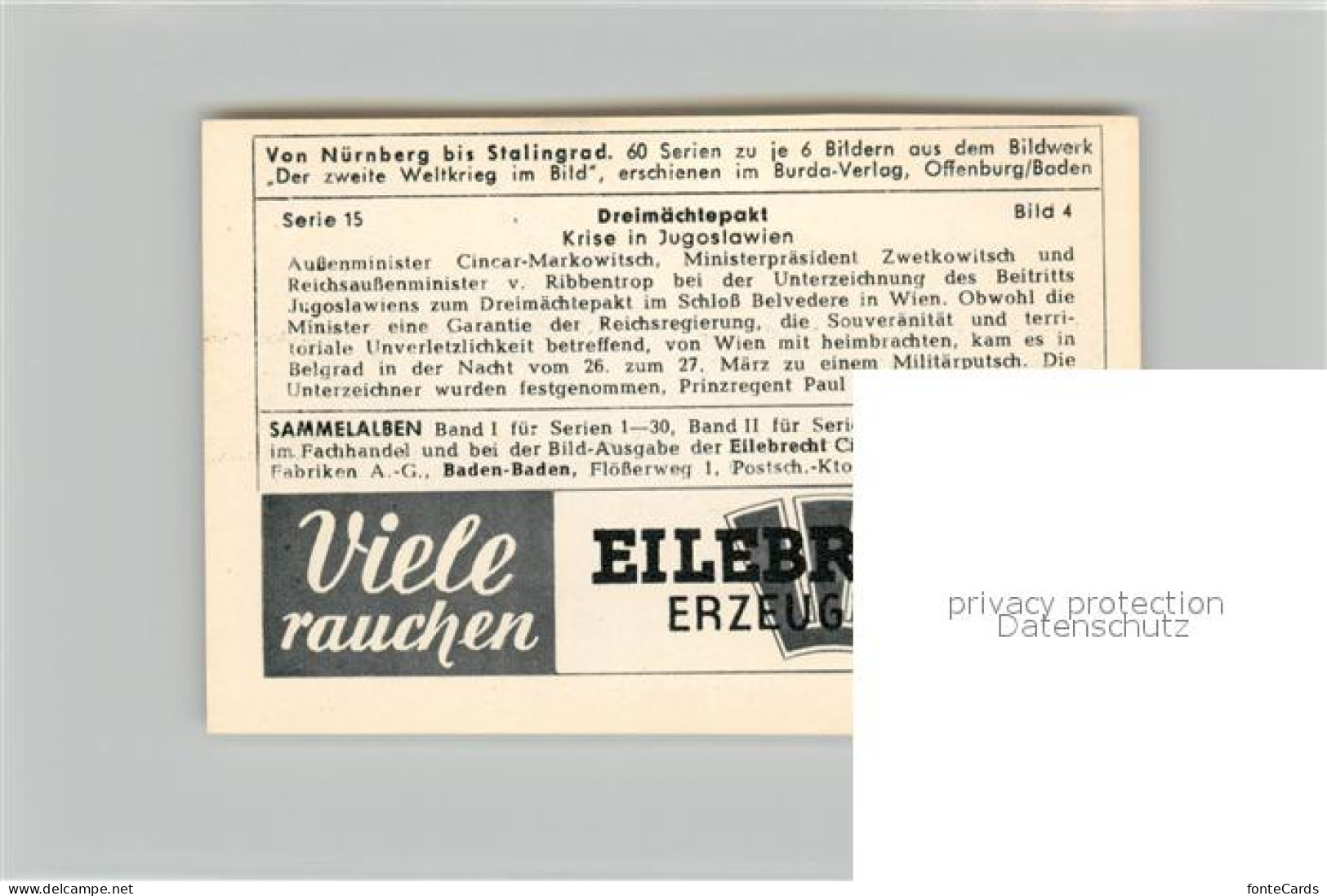 73579163 Militaria Deutschland WK2 Von N?rnberg Bis Stalingrad Dreim?chtepakt Kr - Guerre 1939-45