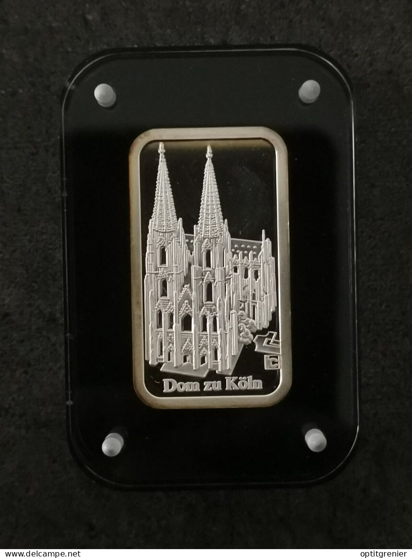 LINGOT ARGENT 999 1/2 ONCE DEGUSSA CATHEDRALE DE COLOGNE ALLEMAGNE / SILVER - Colecciones