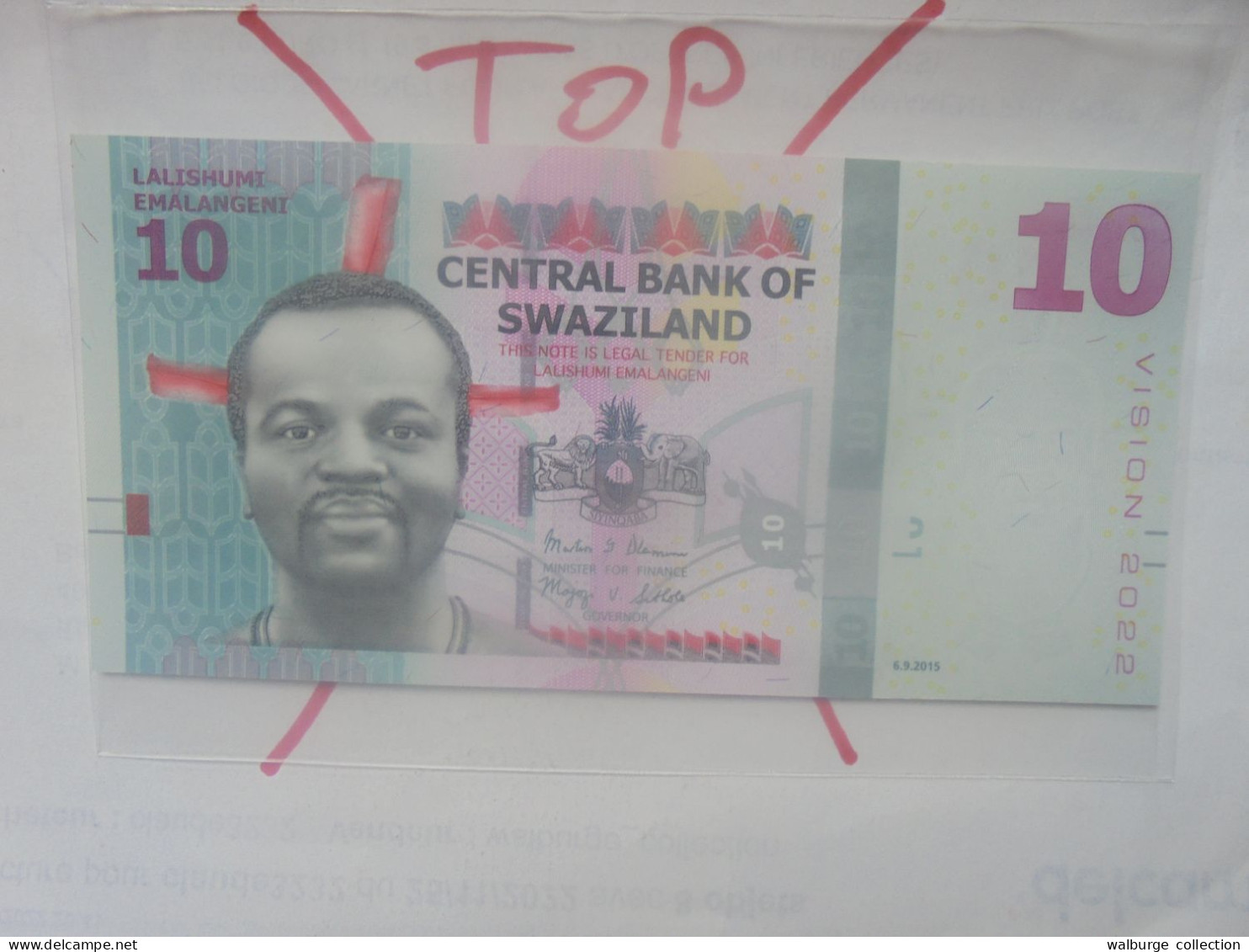 SWAZILAND 10 EMALANGENI 2015 Neuf (B.32) - Swaziland