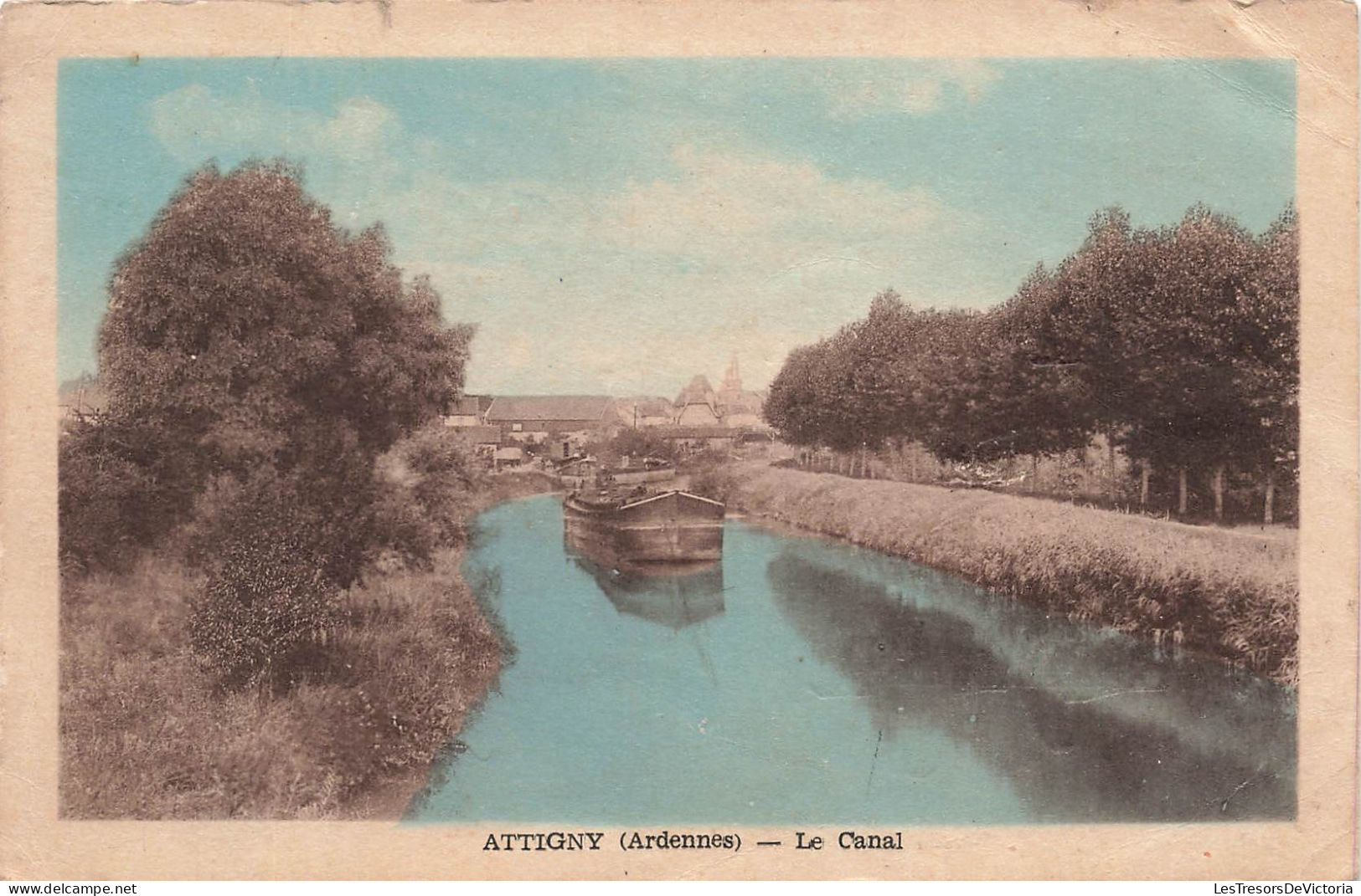 FRANCE - Attigny - Le Canal - Bateau - Carte Postale Ancienne - Attigny