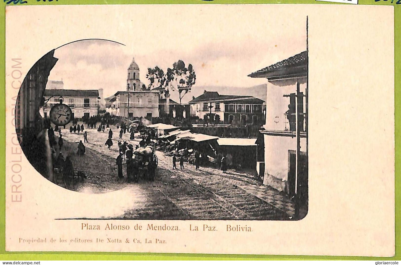 Af1332 - BOLIVIA - Vintage Postcard -  La Paz - Plaza Alonso De Mendoza - Bolivie