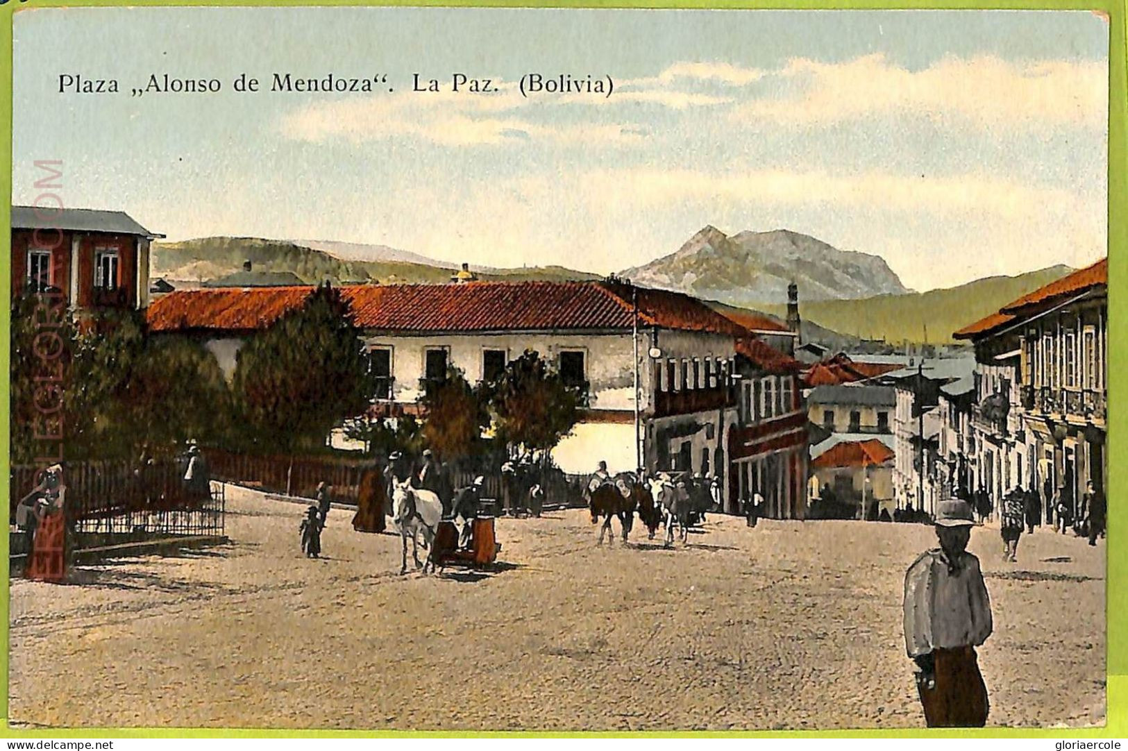 Af1335 - BOLIVIA - Vintage Postcard -  La Paz - Plaza "Alonso De Mendoza" - Bolivie