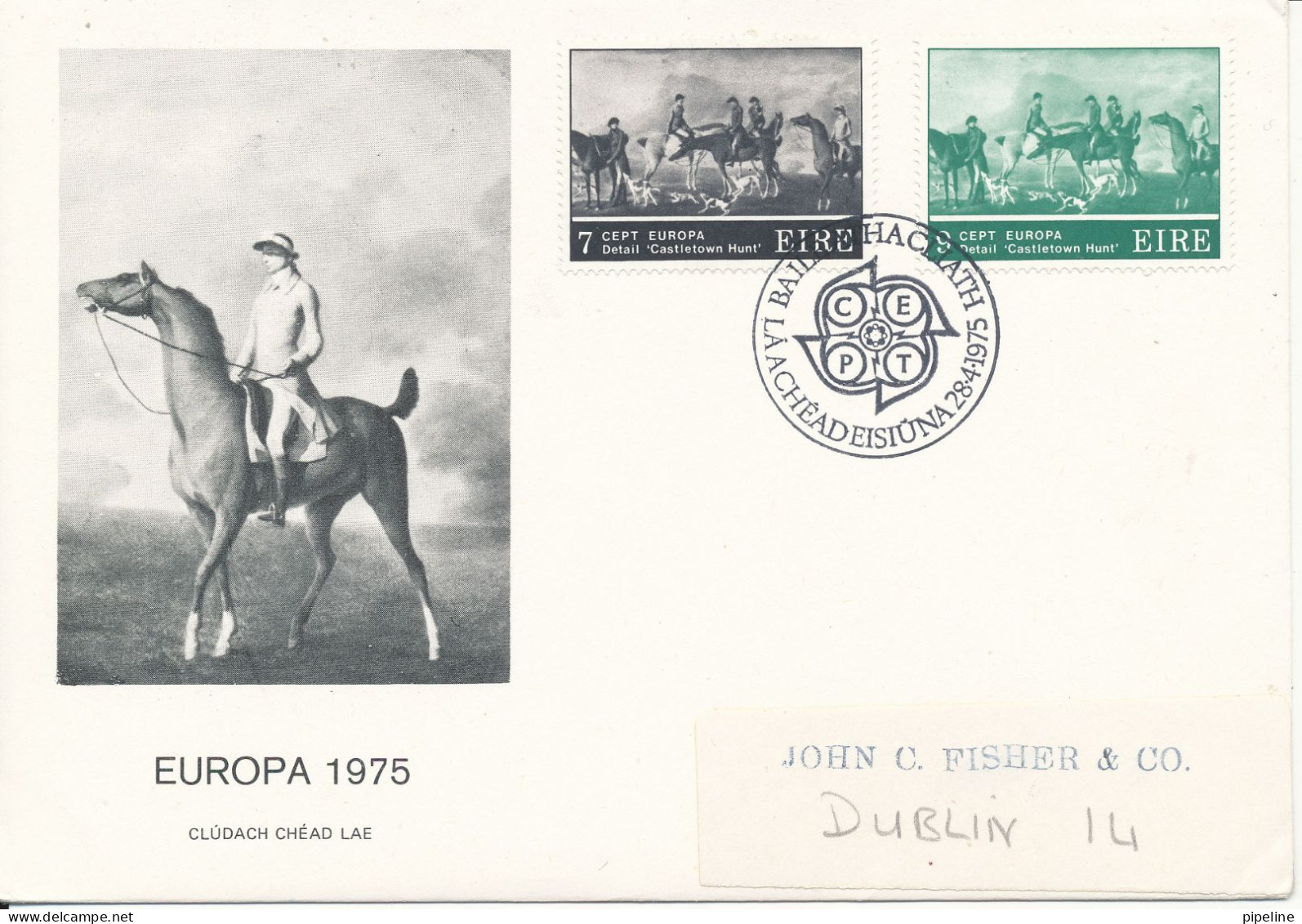 Ireland FDC 28-4-1975 EUROPA CEPT Complete Set Of 2 With Cachet Sent To Denmark - 1975