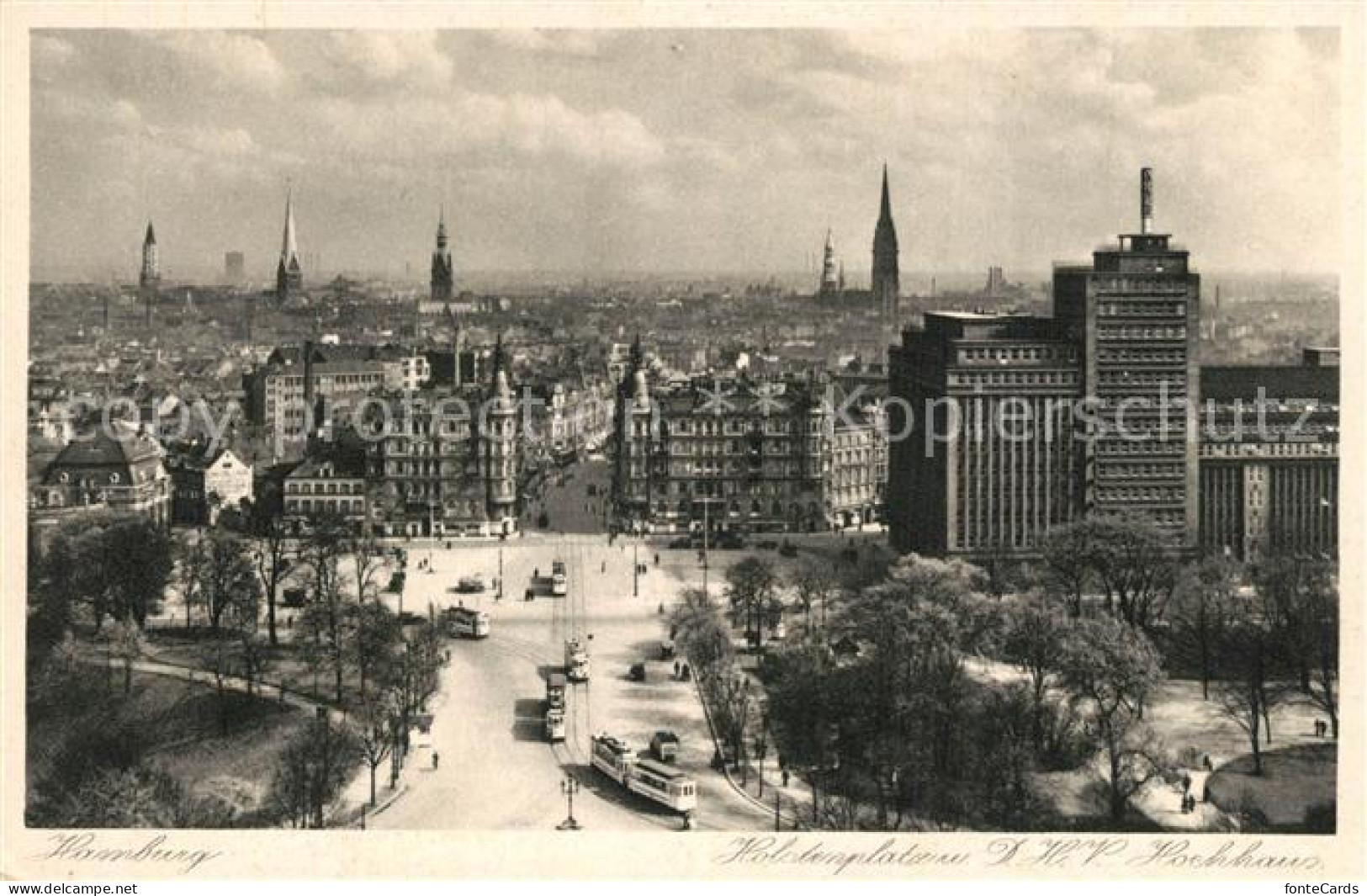 73562389 Strassenbahn Hamburg Holstenplatz DHV-Hochhaus  - Tramways