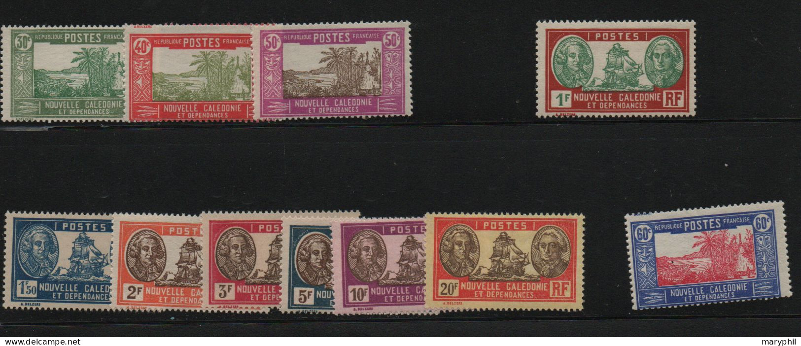 LOT 339 -NOUVELLE CALEDONIE N° 147-148-150-154-156-157-158-159-160-161 & 182 ** - Cote 37,50 € - Ungebraucht