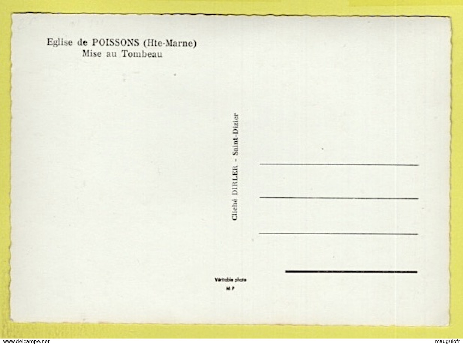 52 HAUTE MARNE / POISSONS / INTÉRIEUR DE L'EGLISE / MISE AU TOMBEAU - Poissons