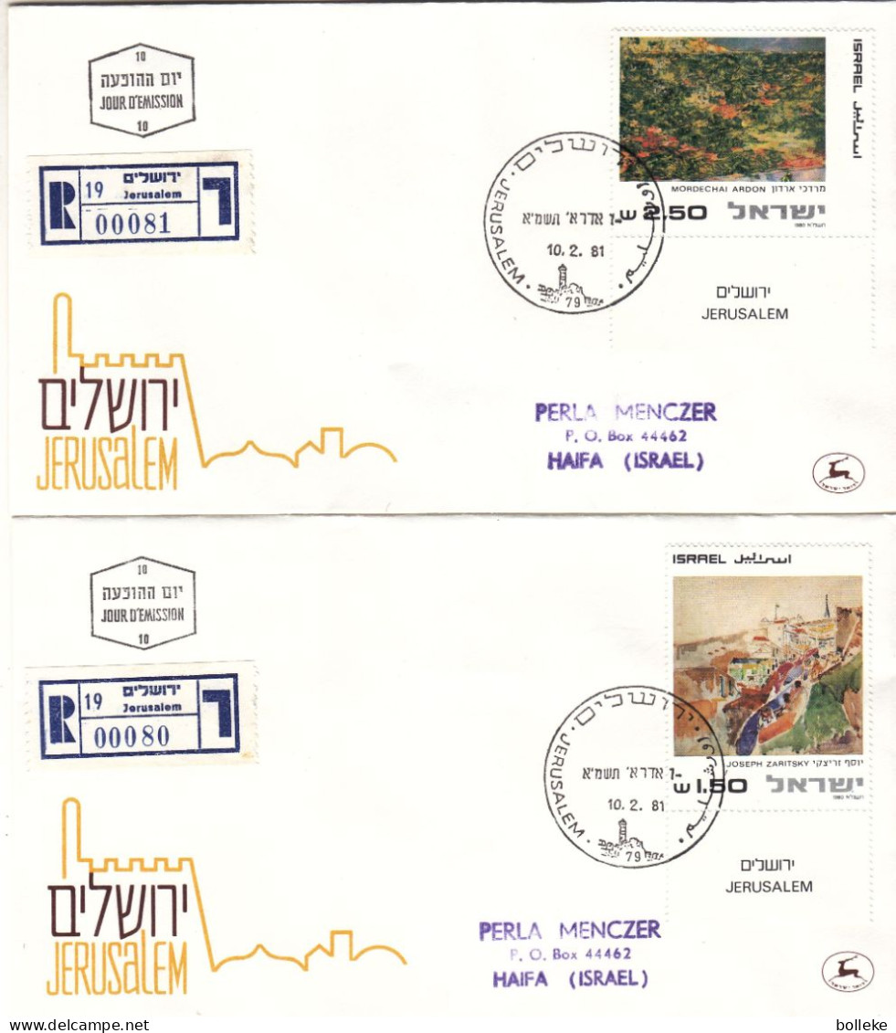 Israël - 3 Lettres Recom De 1981 - Oblit Jerusalem - Exp Vers Haifa - Peintures - - Storia Postale