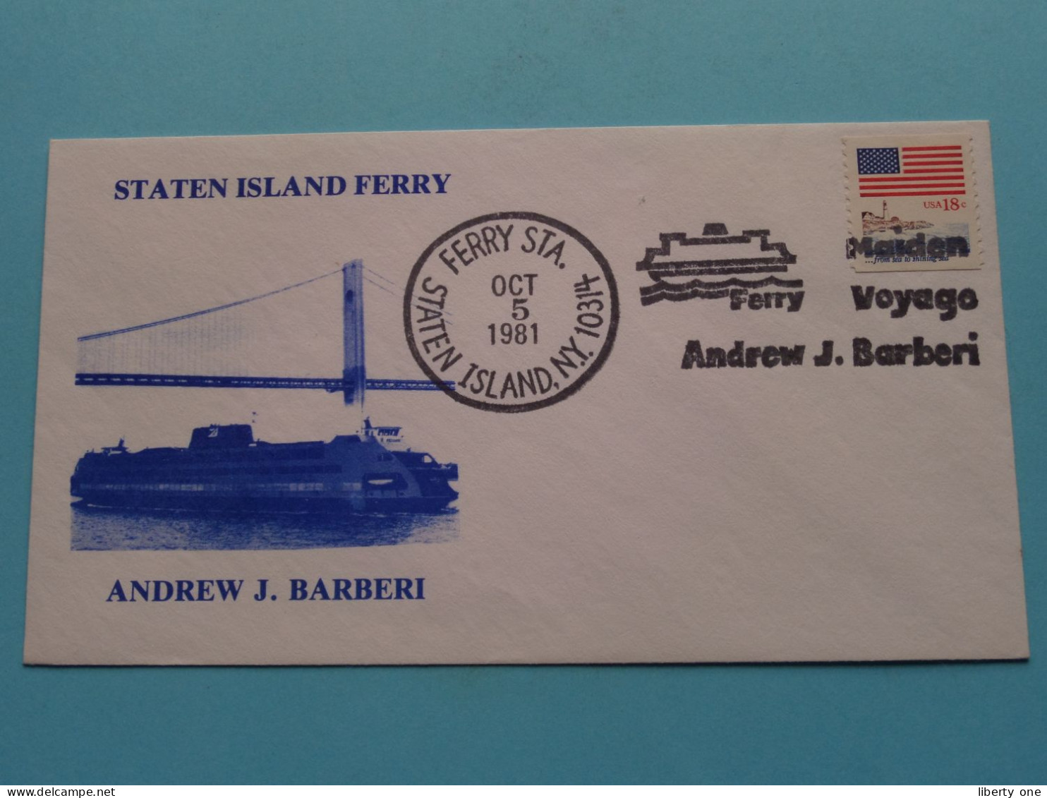 STATEN ISLAND FERRY - Andrew J. BARBERI () 5 Oct 1981 ( Zie / Voir SCANS ) ! - 1981-1990