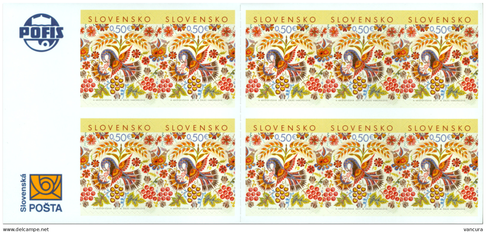 Booklet 632 Slovakia Easter 2017 Pelican In Folk Paintings - Easter