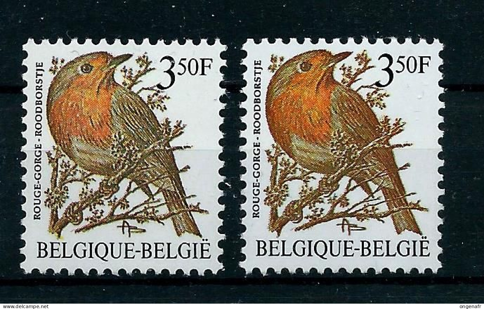 N° 2223 - Un Gris Et Un Plus Foncé - Rouge Gorge - ** - 1991-2020