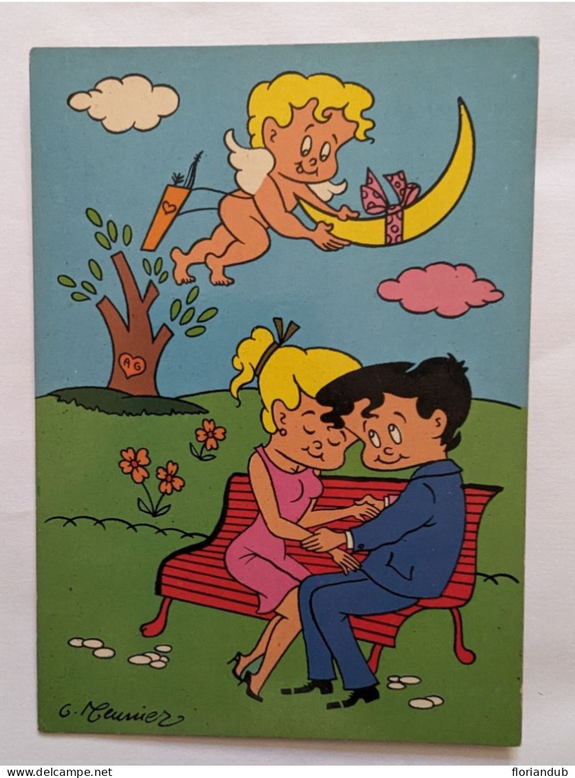 CP - Illustrateur G Meunier - Édition Borde - Couple - Ange - Cupidon - Nº725 - Meunier, G.