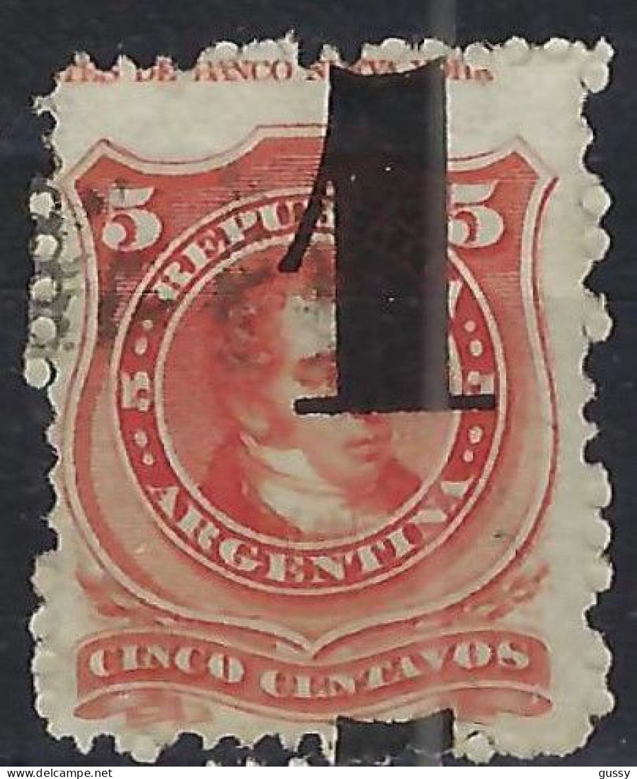 ARGENTINE Ca.1877:  Le Y&T 29,  Obl. , VAR. "Inscriptions Dans La Marge N" - Gebraucht